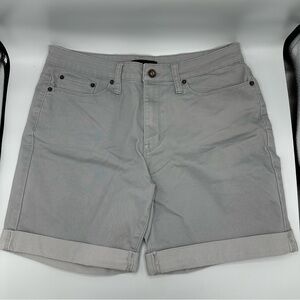 DKNY JEANS Flint Gray Mid Thigh Shorts Roll Cuff Size 10 Womens